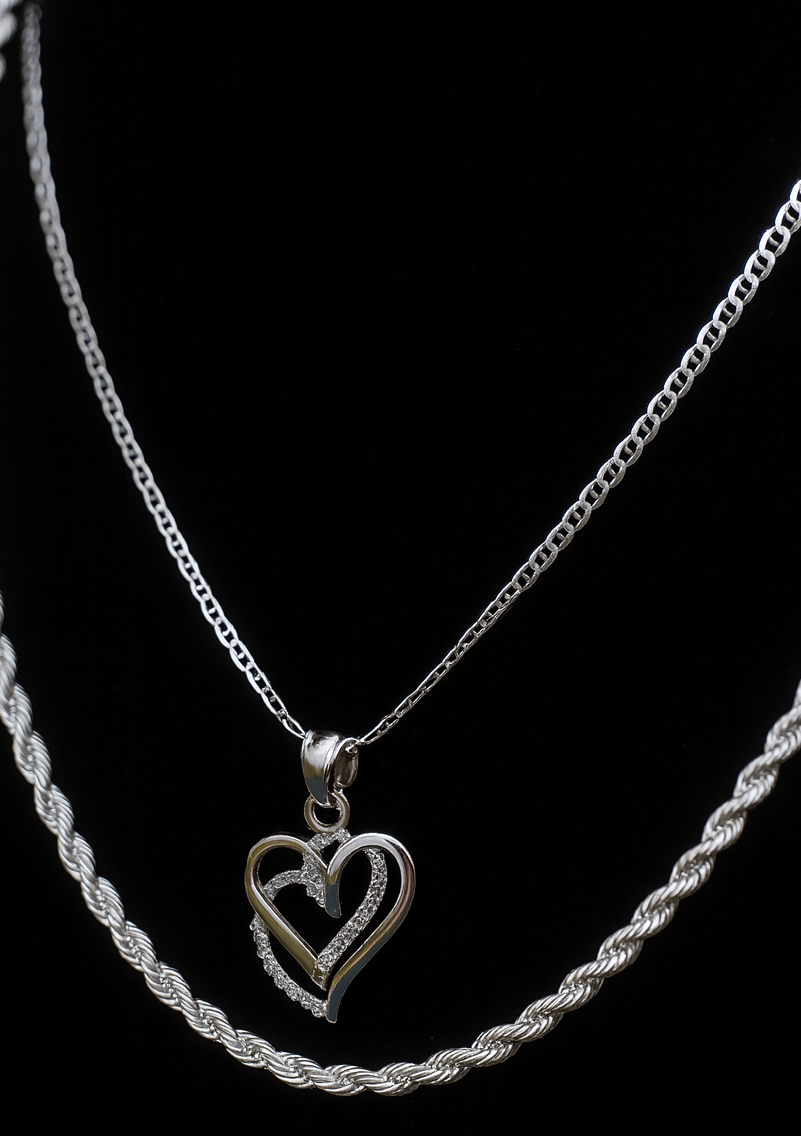 Heart & Rope Chain Set