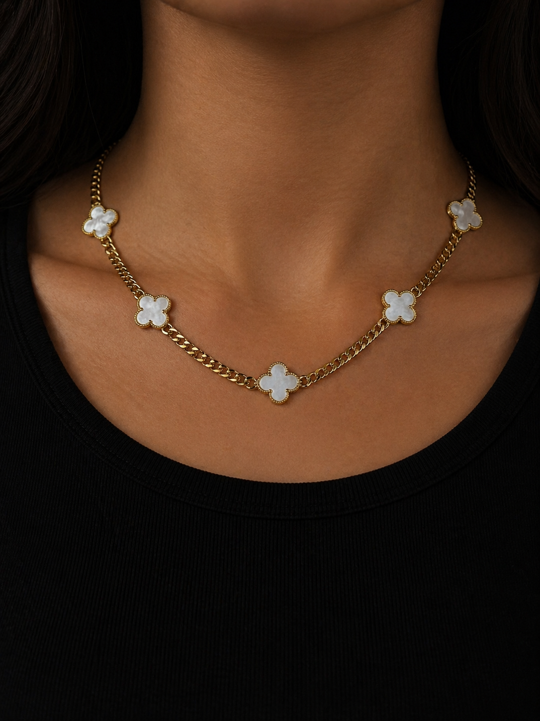 White Clover 14k Gold-Filled Link Chain Necklace, 5mm Curb Style, 22-Inch Length