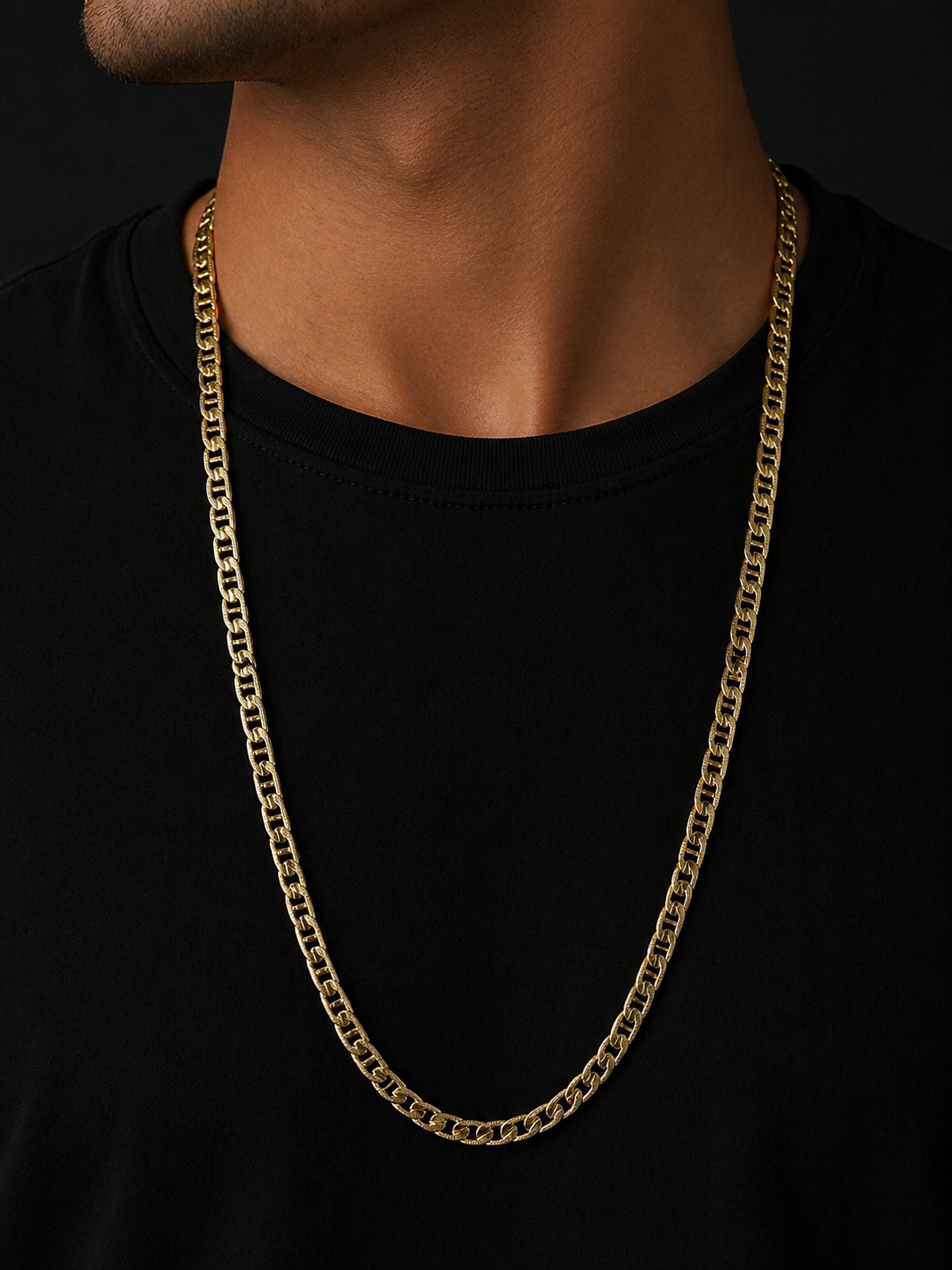 Textured Miami Cuban Link Necklace 14k Gold-Filled, 24-Inch Tarnish Resistant Chain