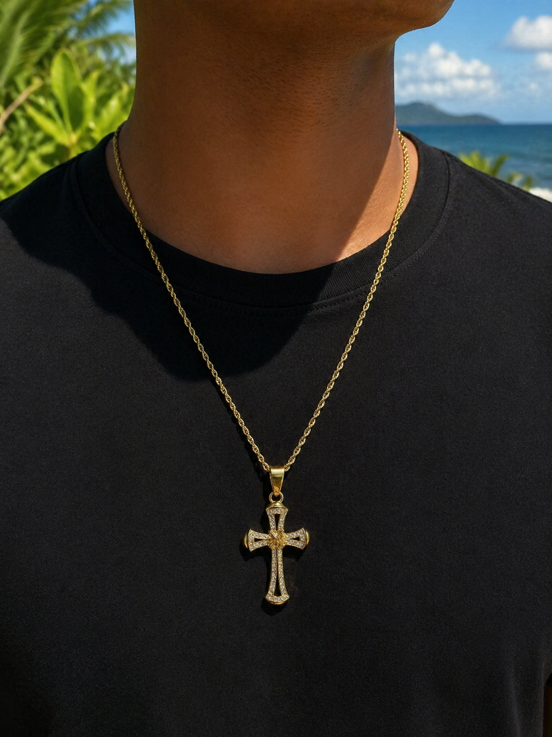 Protector 10k Gold Rope Chain Necklace