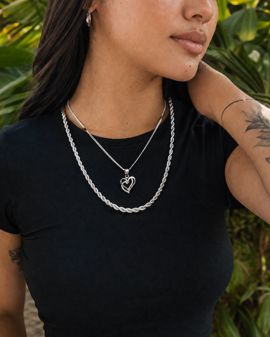 Heart & Rope Chain Set