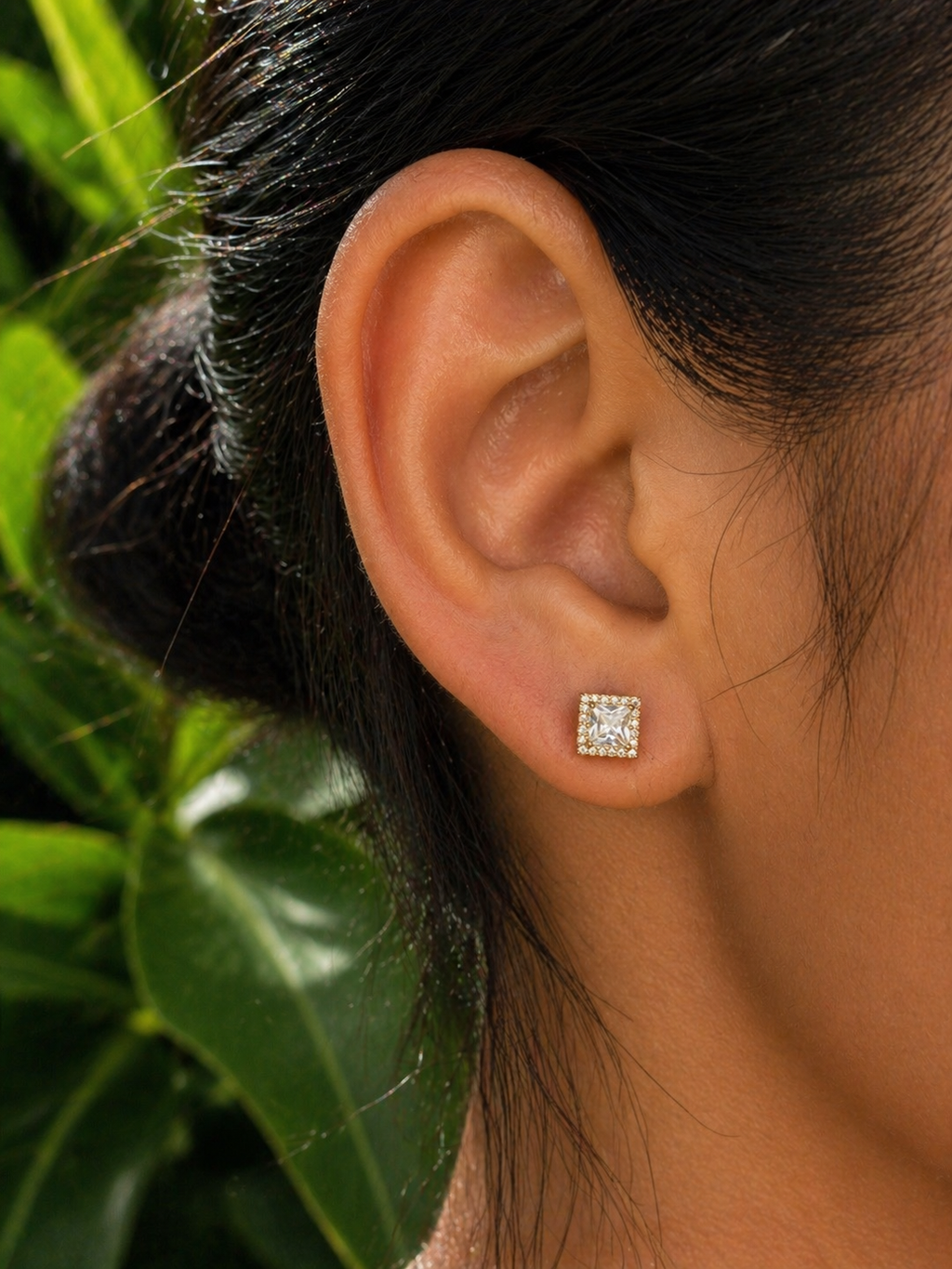 14K Gold Filled Square Cubic Zirconia Earrings – Tarnish Resistant, Water Resistant, Hypoallergenic