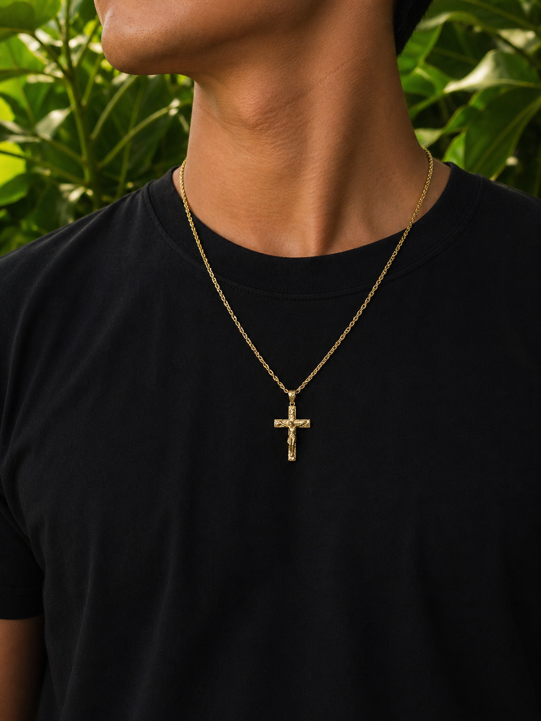 Jesus Cross Pendant with Chain – 14K Gold-Filled