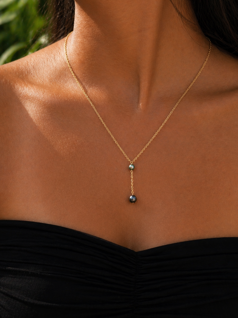 14k Gold Filled Drop Pearl Chain Necklace