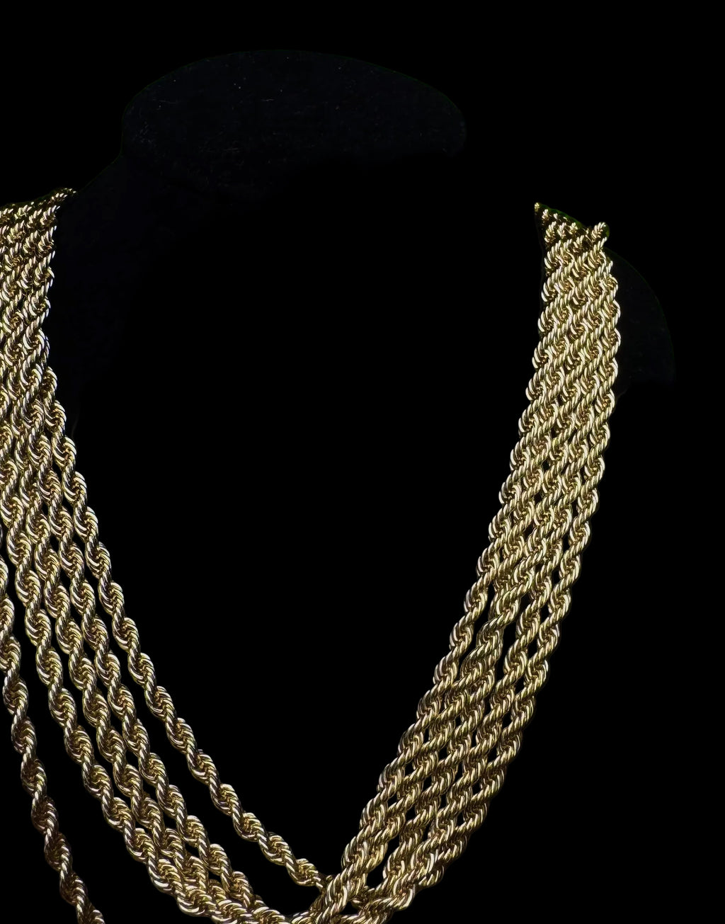 14k Gold Filled Rope Chain Necklace - Durable, Tarnish-Resistant, Available in 22" and 24" Lengths, 3mm–5mm Width