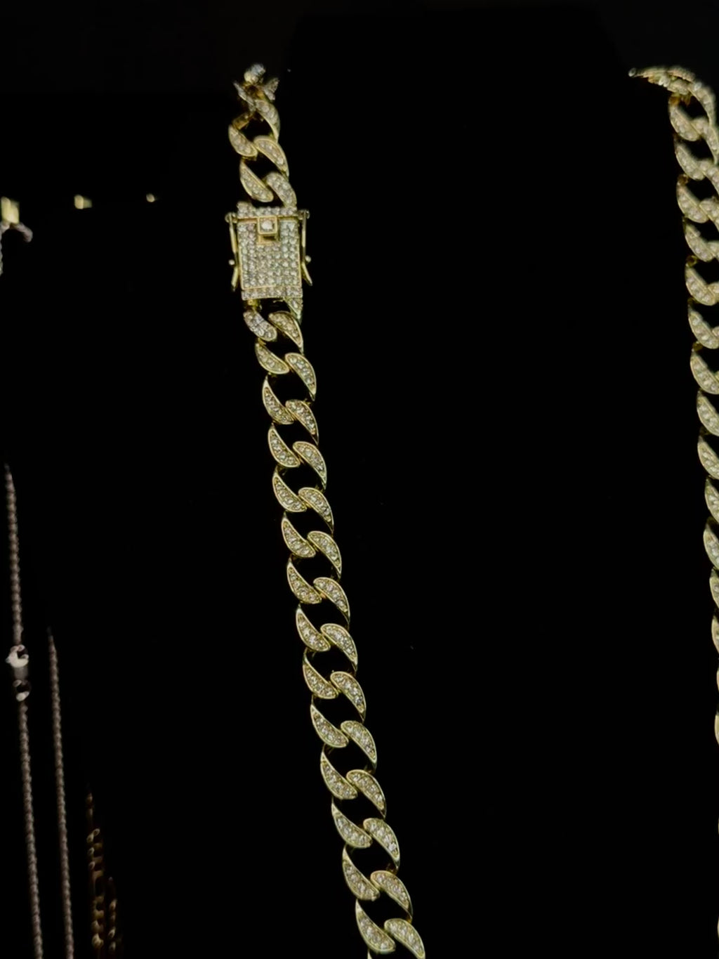 Iced Out 14k Gold Filled Cuban Link Chain - 24" Length, 10mm Wide, Tarnish Resistant