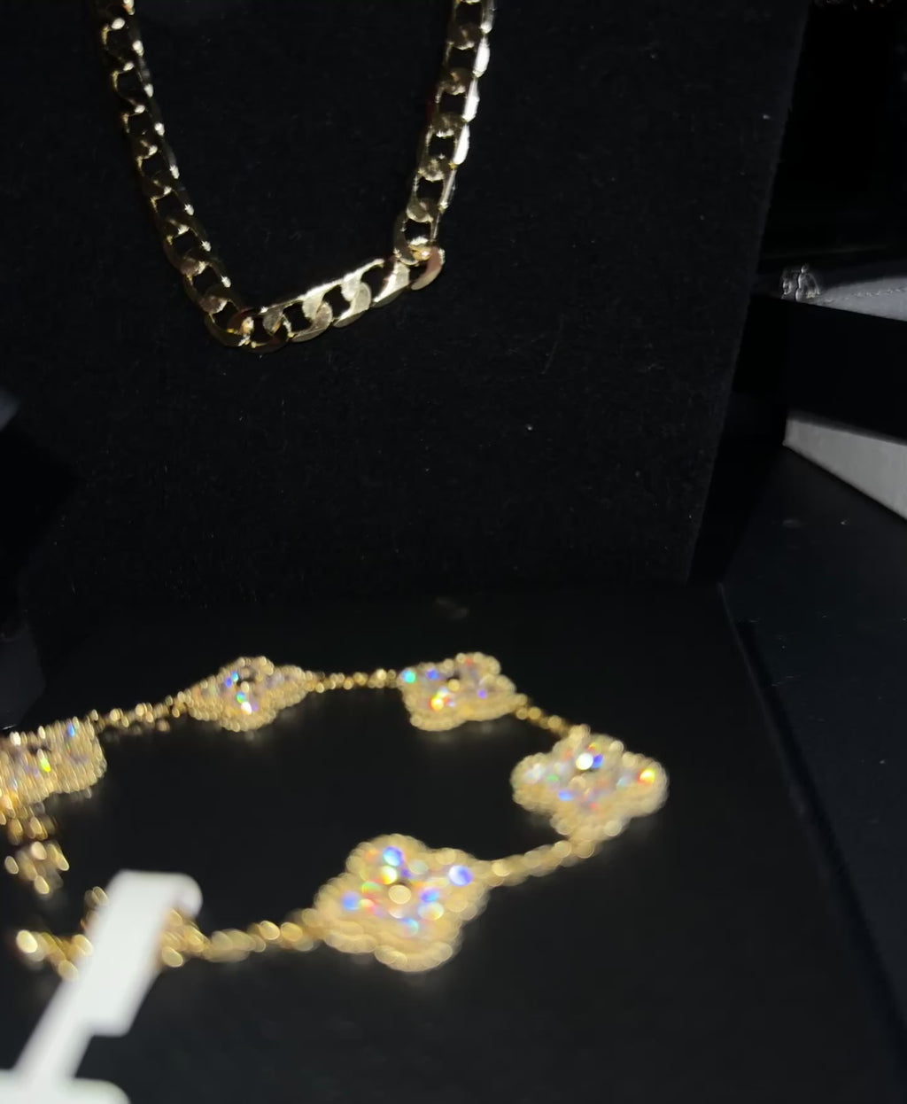 14k Gold Filled 4 Leaf Clover Moissanite Bracelet